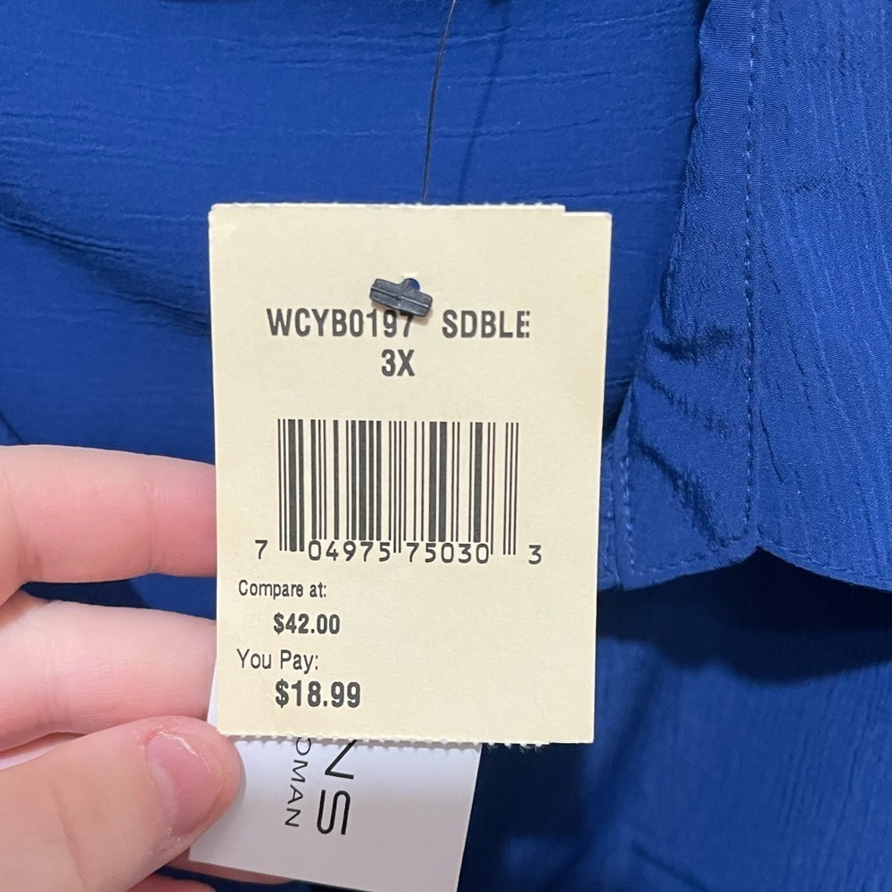 NWT Notations Button Up Blouse - Picture 6 of 6